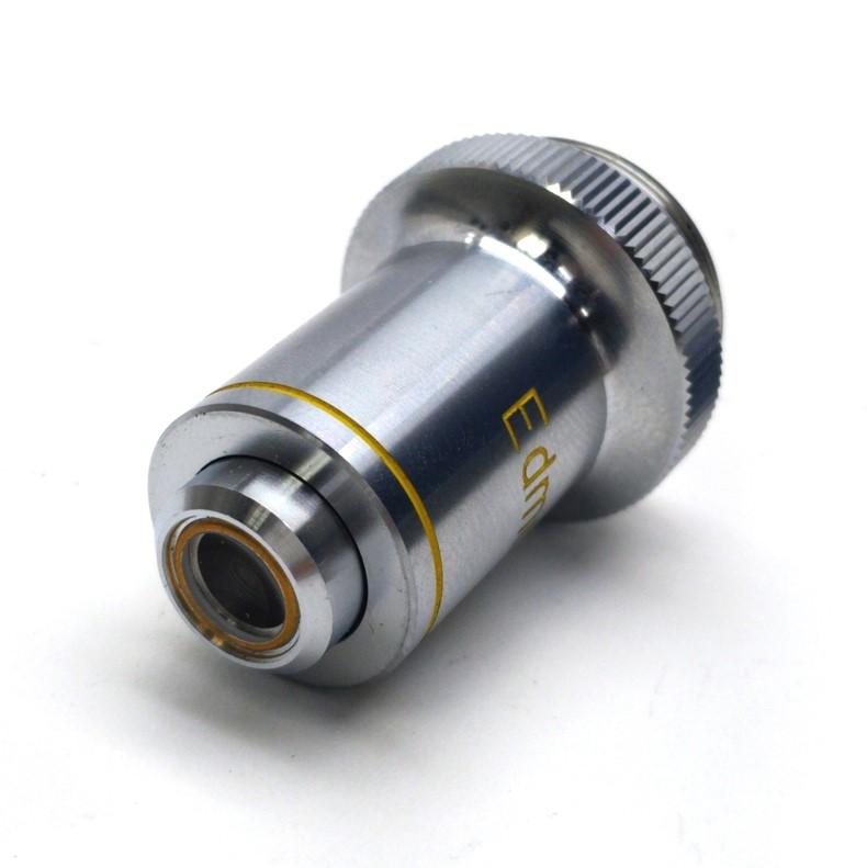 Used Edmund Industrial Optics Microscope Objective Lens, 10X, 0.25 NA, RMS Mount