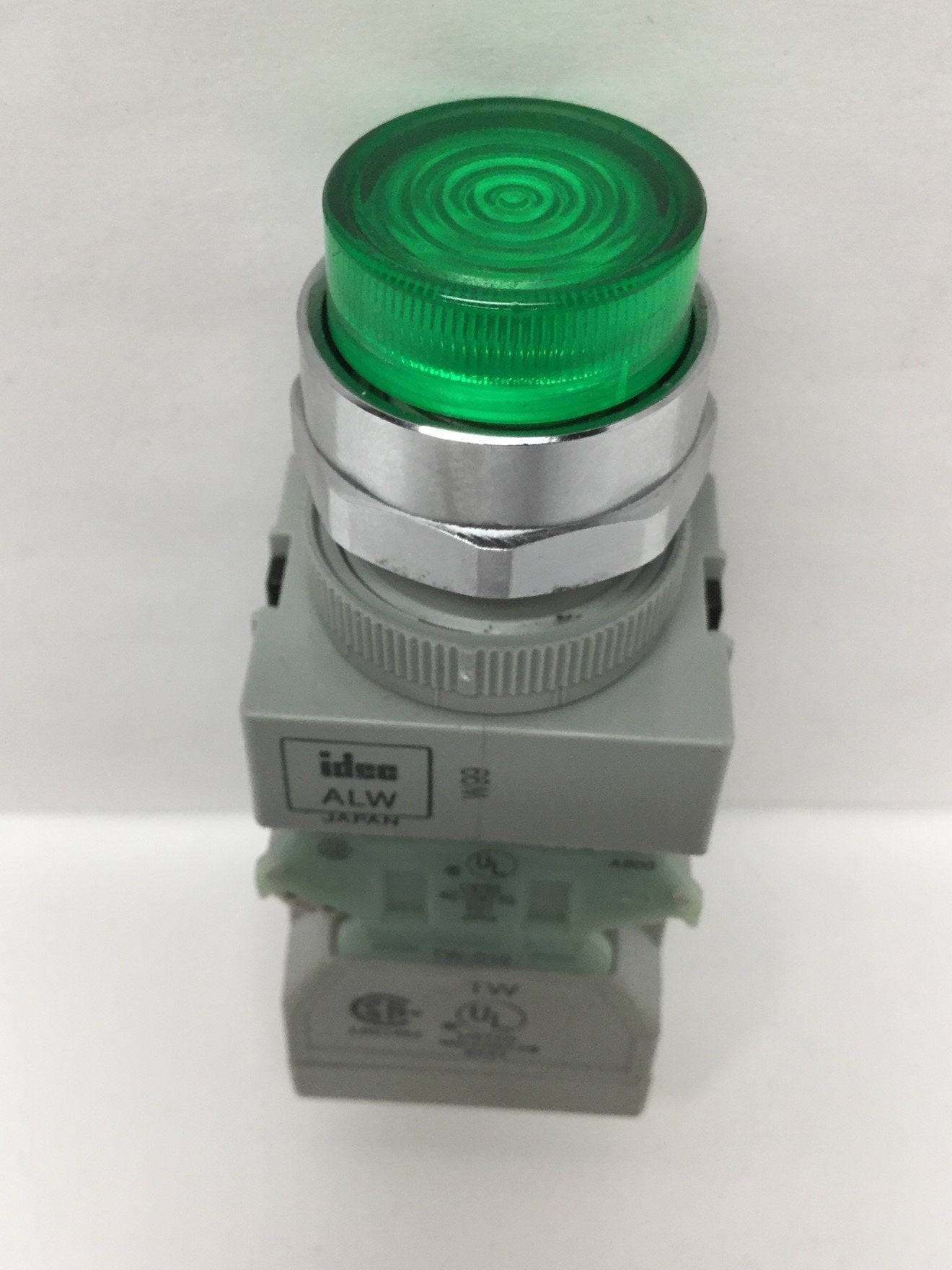 Used Idec ALW Illuminated Pushbutton Switch, Green, w/TW-T246 Transformer 240VAC