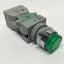 Used Idec ALW Illuminated Pushbutton Switch, Green, w/TW-T246 Transformer 240VAC