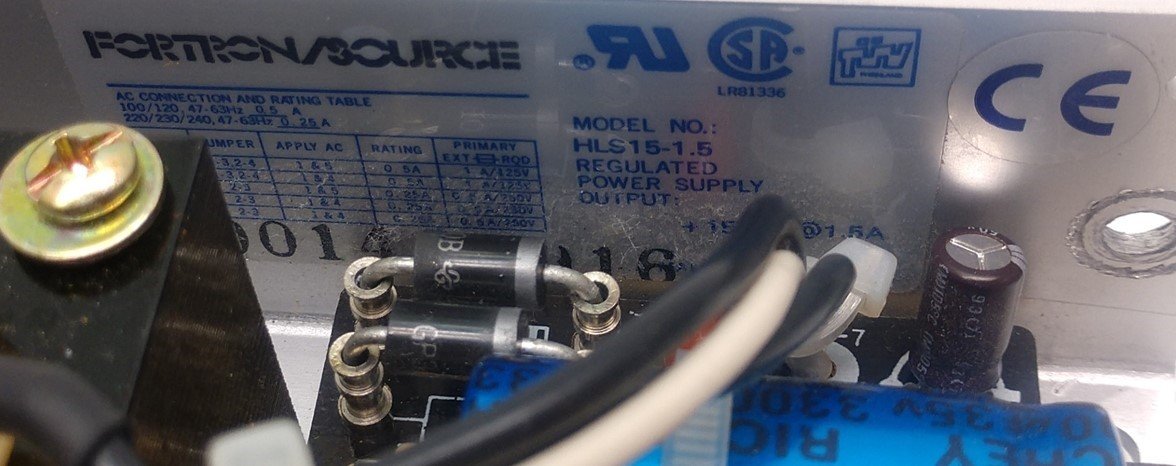 Used Fortron/Source HLS 15-1.5 Regulated Power Supply, Output: +15VDC @ 1.5A