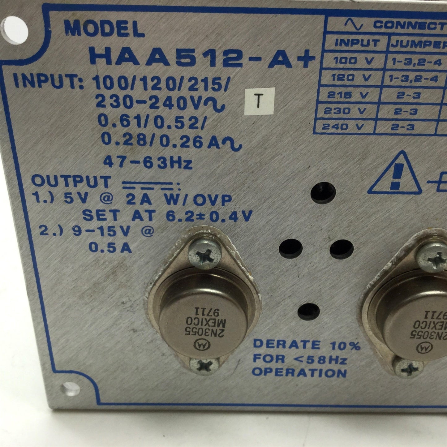 Used Condor HAA512-A+ Power Supply Output: 5V 2A, 9-15V .5A Input: 100-120/220-240VAC