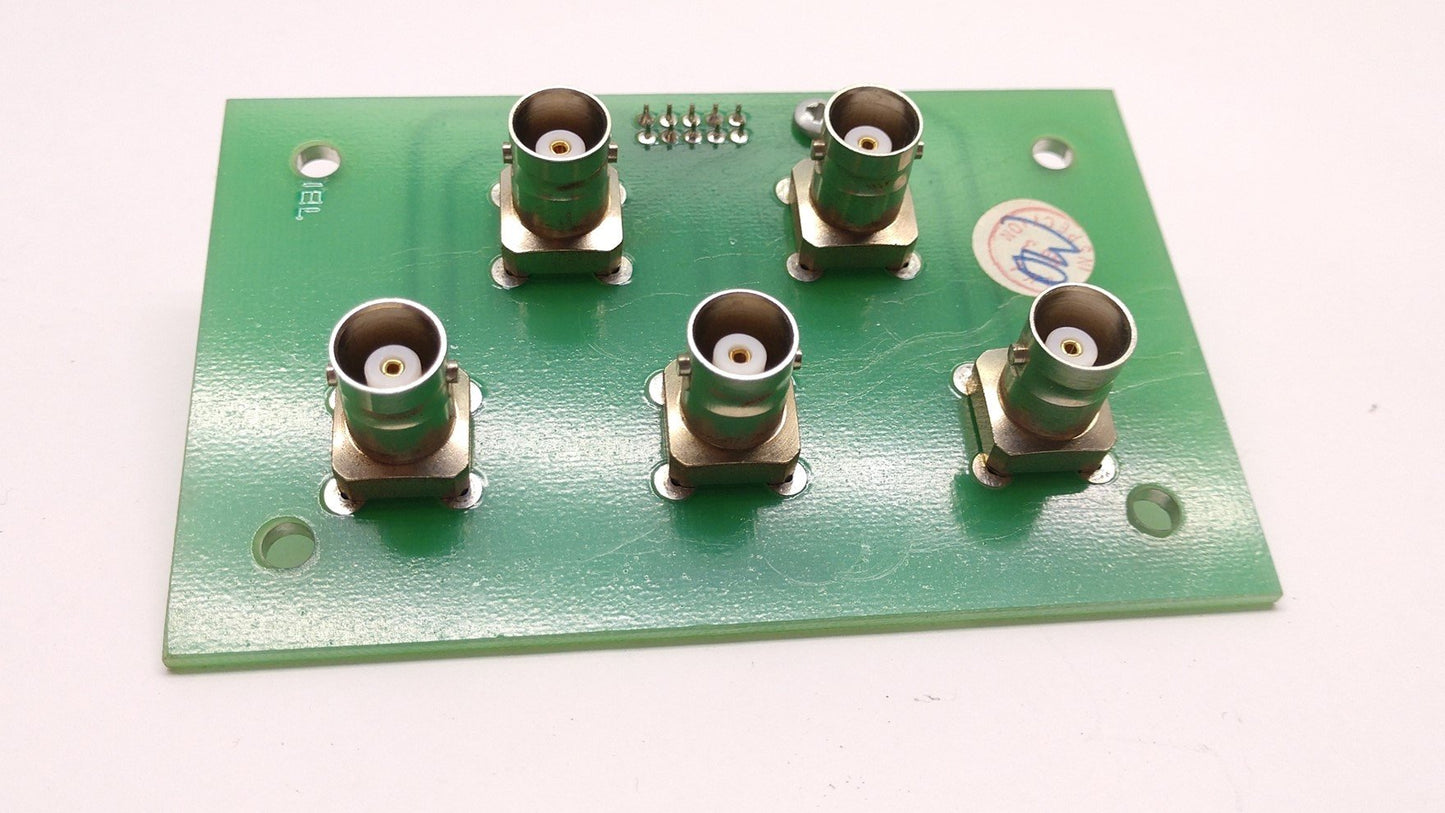 Used JK LASERS 700 E84C2281B REV 2 BNC Connector Card, 5 Connectors