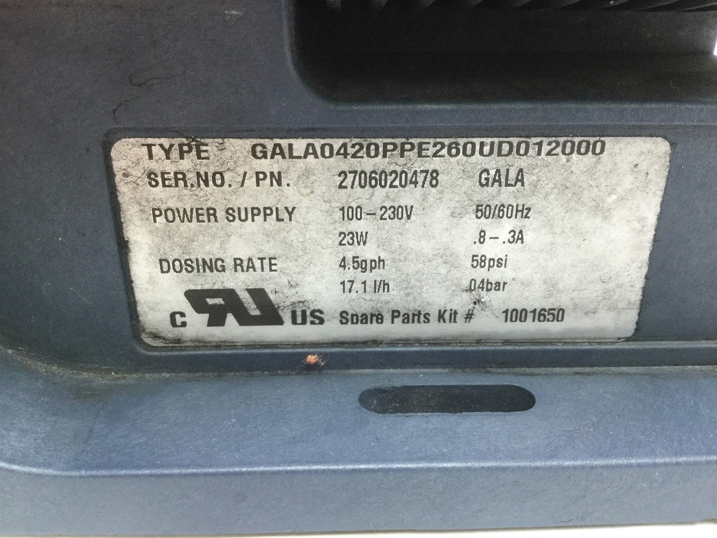 Used Prominent GALA0420PPE260UD01200 Gamma/ L Diaphragm Metering Pump 100-230VAC