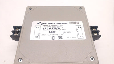 Used Control Concepts Islatrol I-207 Active Tracking Filter, 240VAC, 50/60Hz, 7.5A