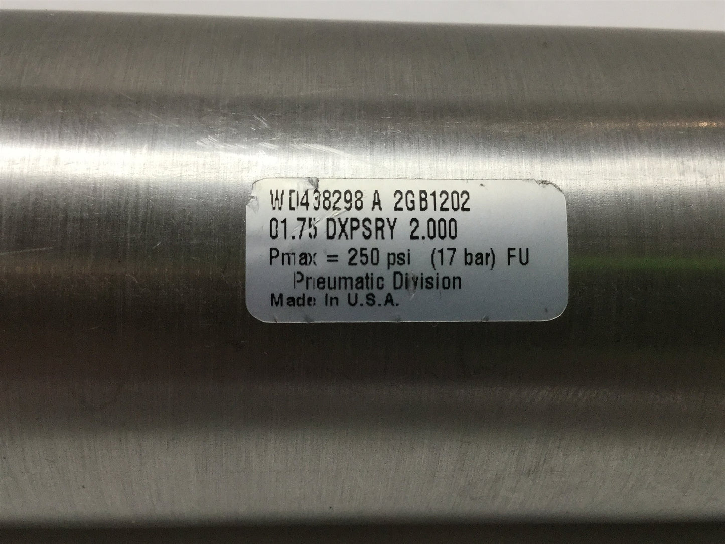 Used PAC Parker 01.75 DXPSRY 2.000 Pneumatic Cylinder 1-3/4" Bore, 2" Stroke, 250 PSI