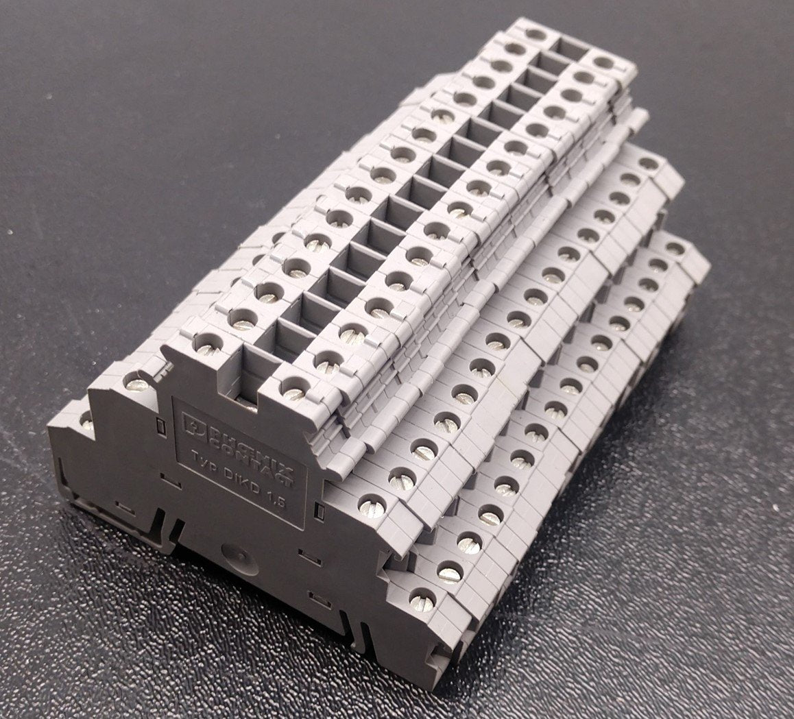 Used Lot of 16 Phoenix Contact Typ DIK 1,5 Terminal Blocks 300V 15A, 28-14 AWG