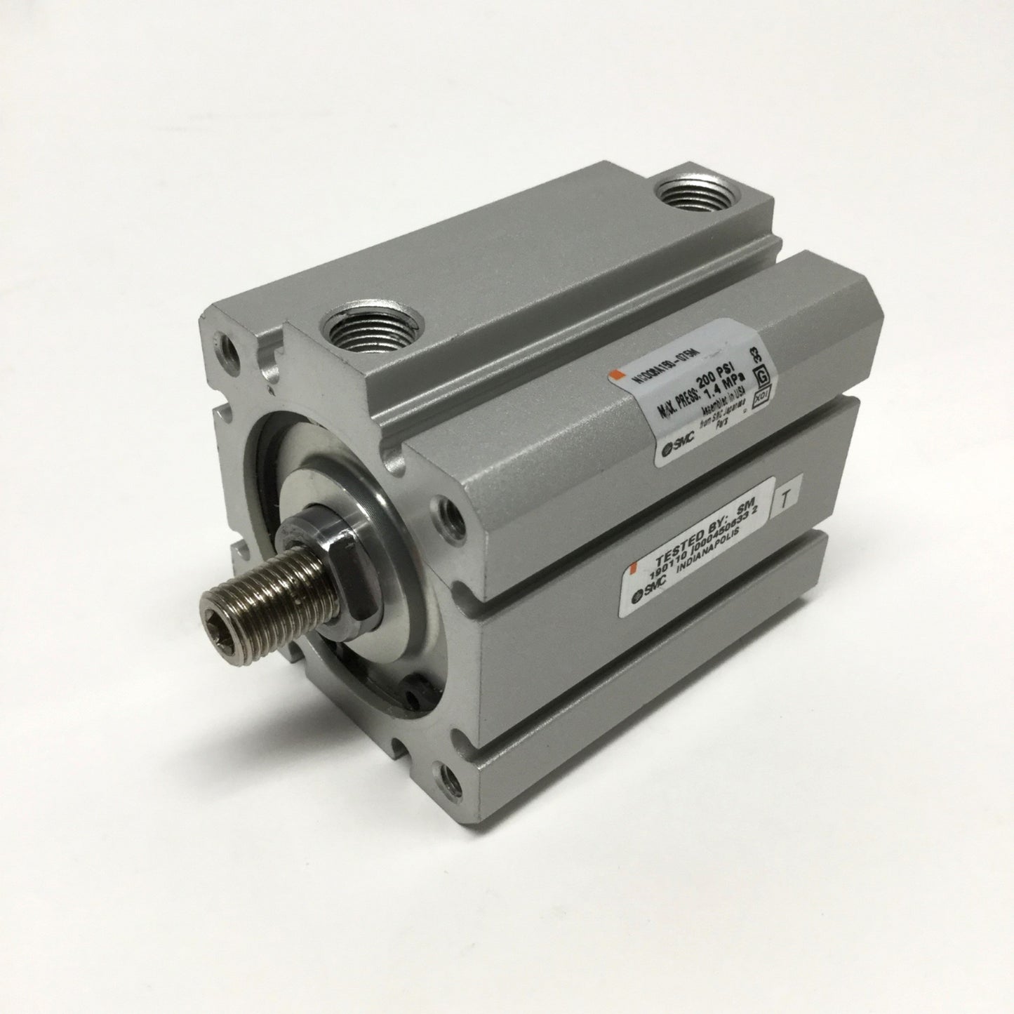 Used SMC NCDQ8A150-075M Pneumatic Compact Cylinder, Bore: 1.5", Stroke: 0.75"