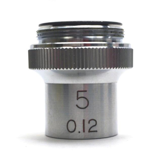 Used Edmund Industrial Optics Microscope Objective Lens, 5X, 0.12 NA, RMS Mount
