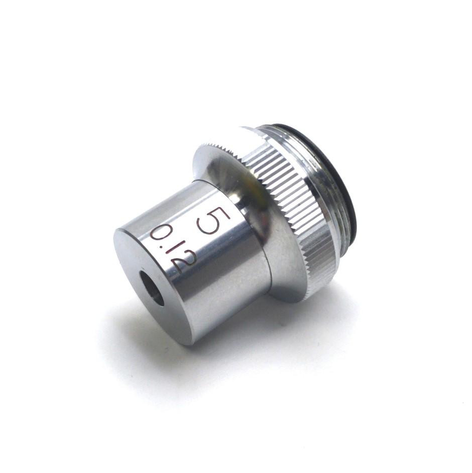 Used Edmund Industrial Optics Microscope Objective Lens, 5X, 0.12 NA, RMS Mount