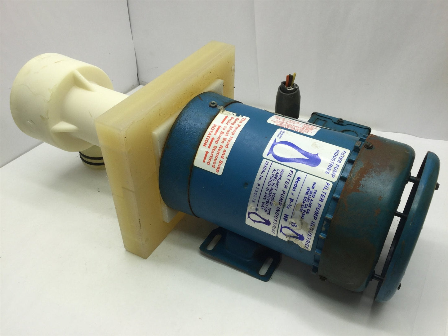 Used Penguin P-3/4BHP Vertical Pump & Motor, 208-230/460VAC, 70GPM, 3/4HP, 46' Head