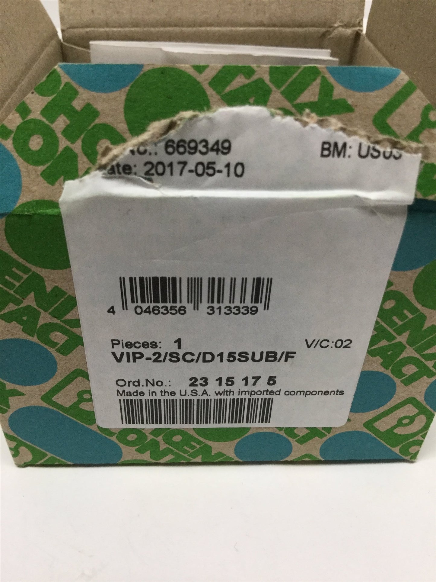 New Phoenix Contact VIP-2/SC/D15SUB/F VARIOFACE Interface Module, 15-Pos, 125V 2A