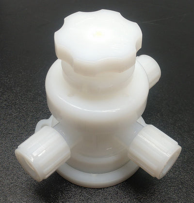 New – Open box Furon UPM3-F1212-MT 3-Way Multi Turn Valve, PNFA, 3/4" Orifice, 3/4" Flaretek