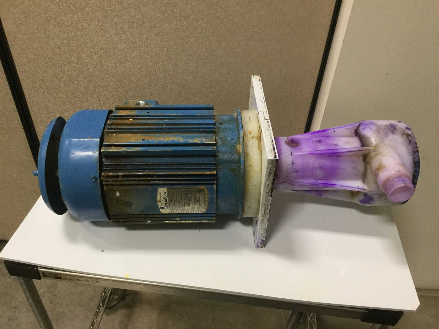 Used Penguin P-5CK Vertical Pump & Motor, 172GPM, 208-230/460VAC, 5HP, 122' Head