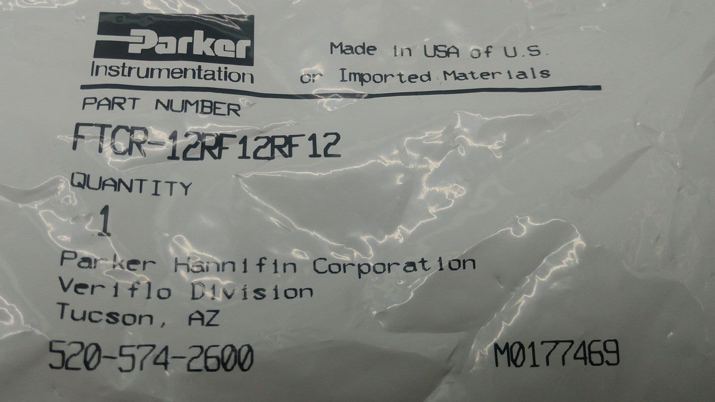 New Parker FTCR-12RF12RF12 Parteck Parflare PFA Tube Tee Connector Reducer, 3/4"