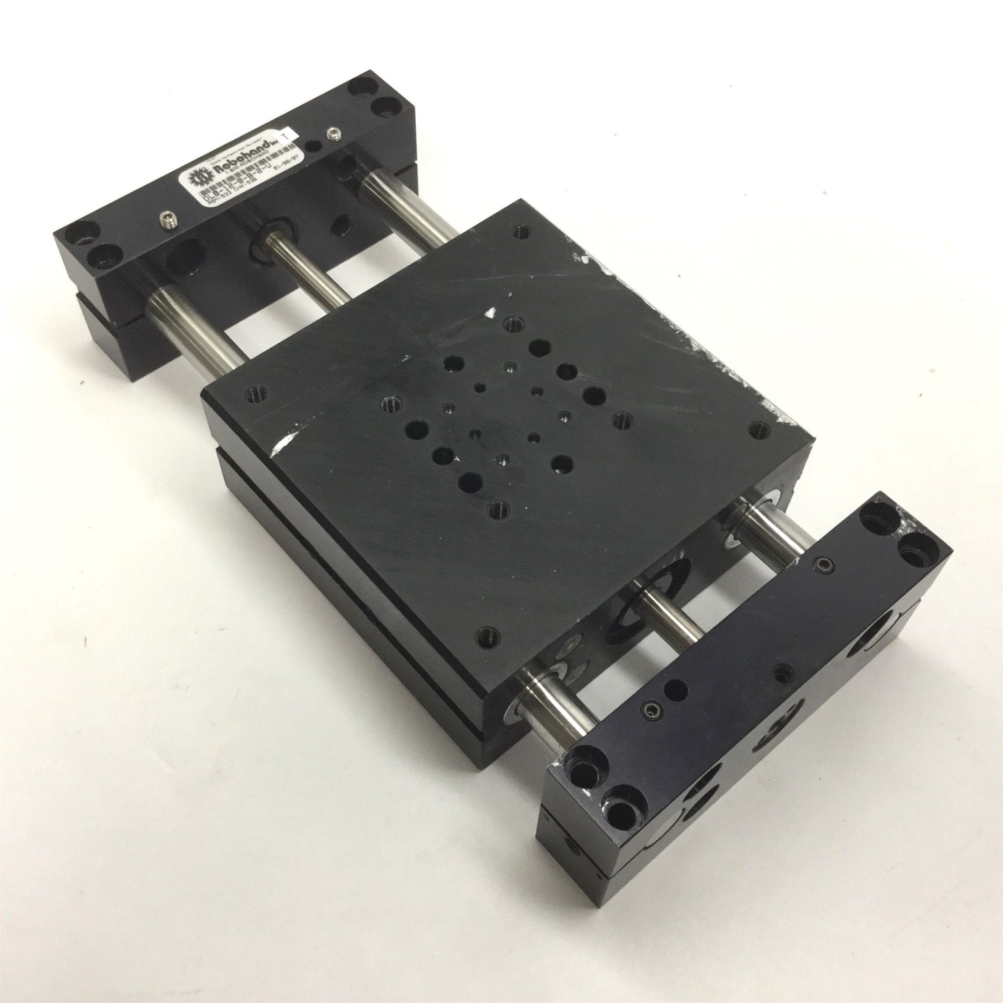 Used Robohand DLB-12-B-B-2-V Pneumatic Base Slide, Bore: 1", Stroke: 2.5", 10-32 M5