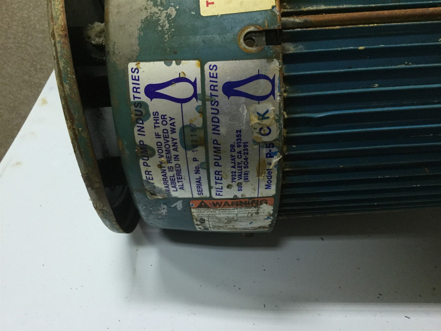 Used Penguin P-5CK Vertical Pump & Motor, 5HP, 172GPM, 208-230/460VAC, 122' Head