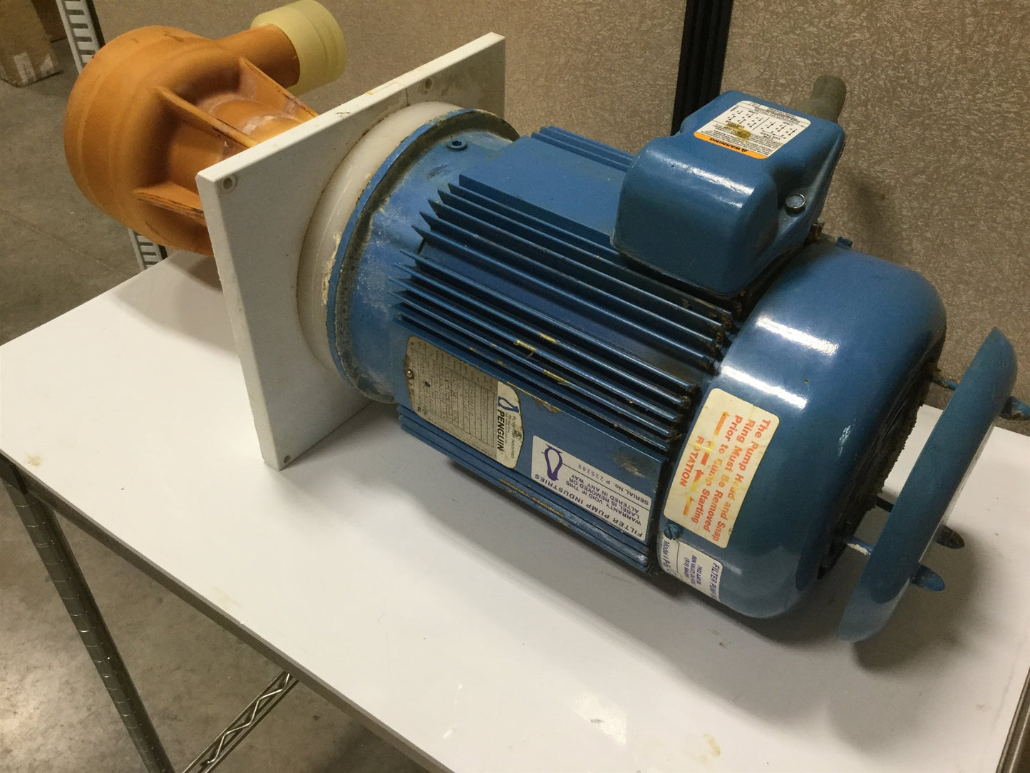 Used Penguin P-5CK Vertical Pump & Motor, 208-230/460V, 5HP, 172GPM, 122' Head