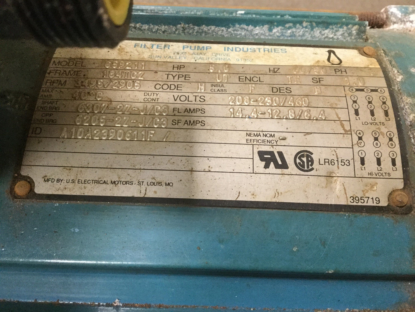 Used Penguin P-5CK Vertical Pump & Motor 208-230/460V, 172GPM, 5HP, 122' Head