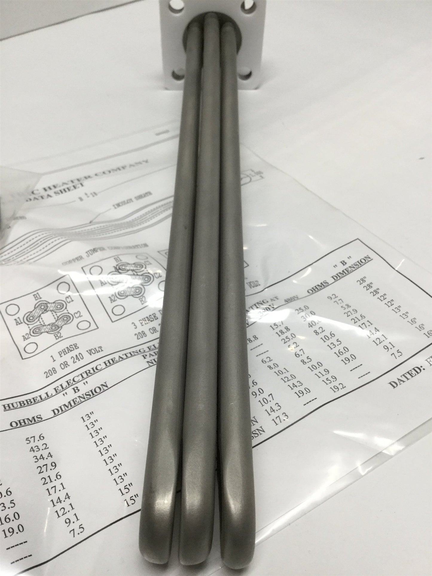 New – Open box Hubbell 60-38683SSN Electric Heater Immersion Heating Element 13" 10.6kW @ 480V