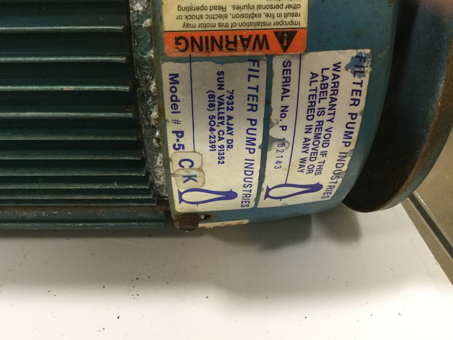 Used Penguin P-5CK Vertical Pump & 5HP Motor, 208-230/460V 122' Head 172GPM