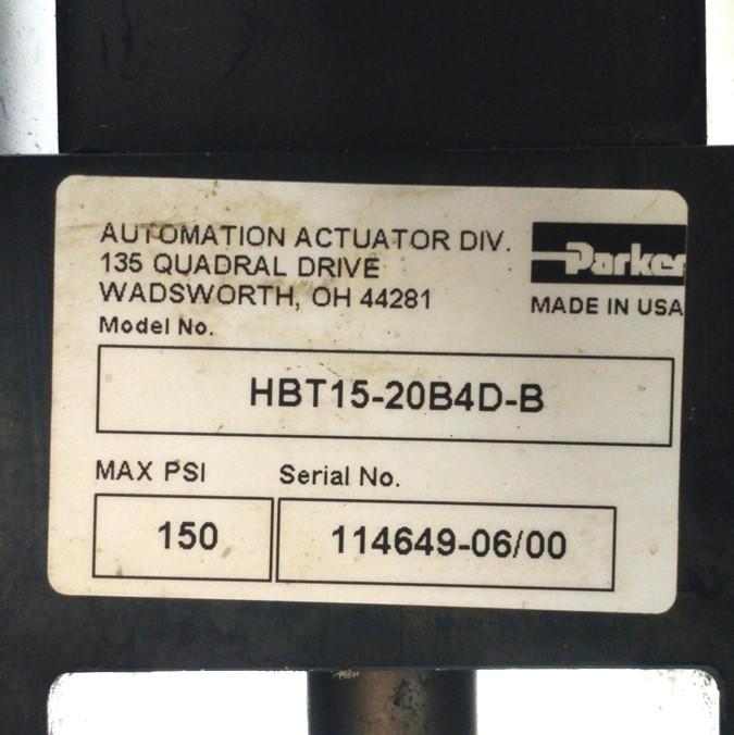 Used Parker 1.52MA20.0-B4 Pneumatic Cylinder w/Guide, 20" Stroke, 1.52" Bore, ¼"NPT
