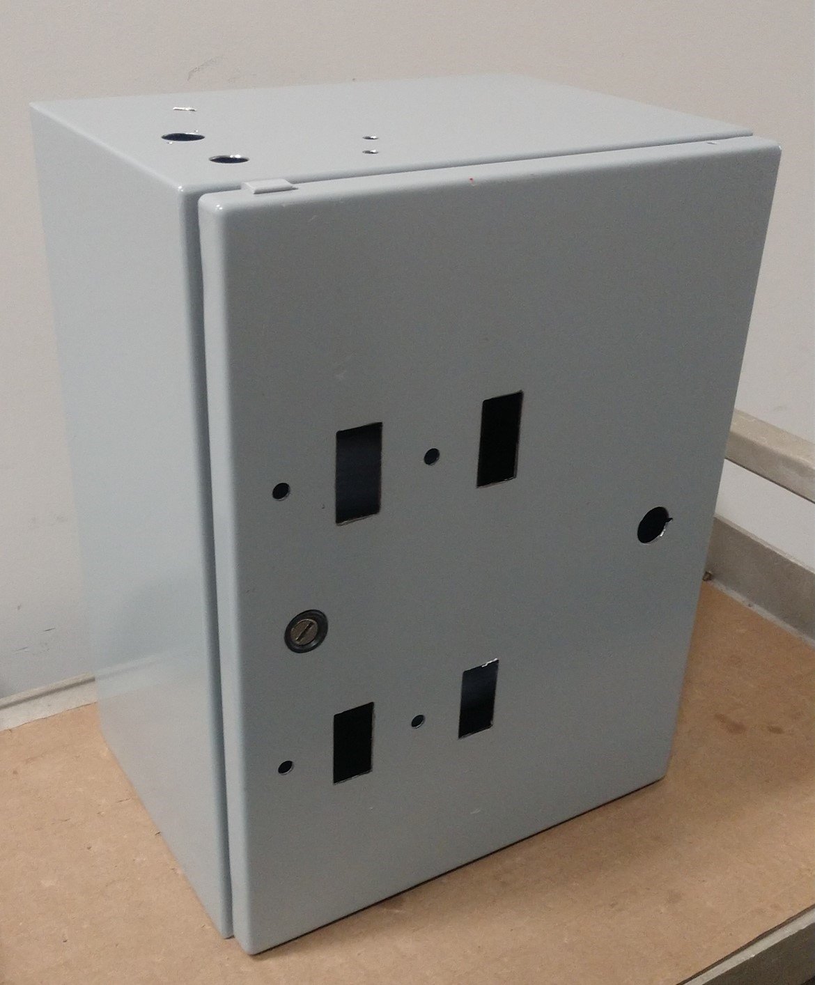 Used Hoffman CSD16128 Electrical Enclosure Depth: 8" Height: 16" Width: 12" *Holes*