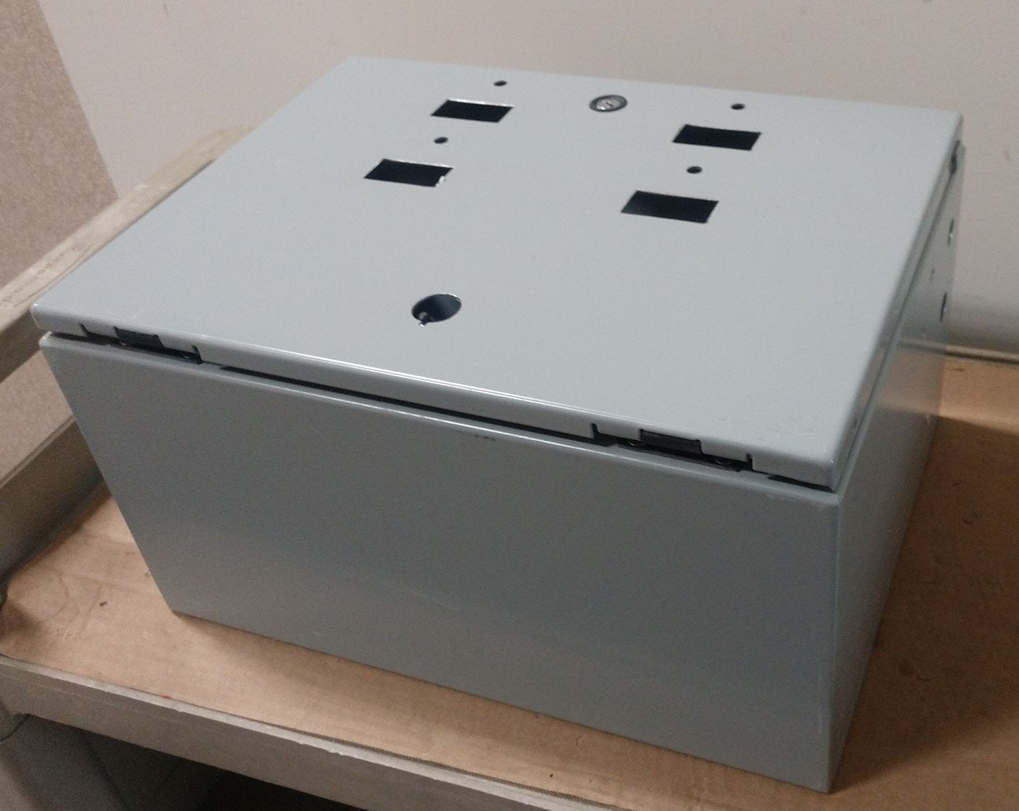 Used Hoffman CSD16128 Electrical Enclosure Depth: 8" Height: 16" Width: 12" *Holes*
