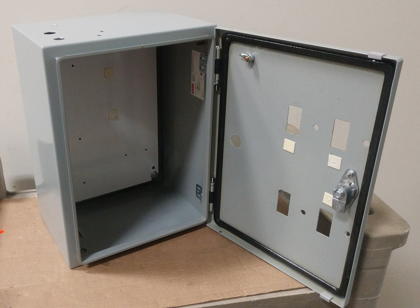 Used Hoffman CSD16128 Electrical Enclosure Depth: 8" Height: 16" Width: 12" *Holes*