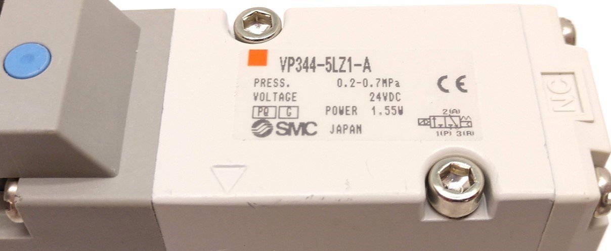Used SMC VP344-5LZ1-A Solenoid Valve, 3-PORT Voltage 24VDC, 0.15-0.7MPa