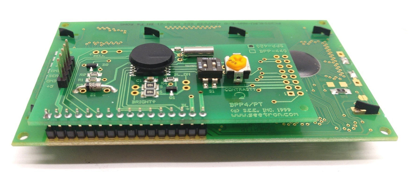 Used Scott Edwards Seetron BPP-420 4-Line x 20 Character Serial LCD Display Module