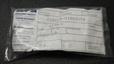 New SDP/SI S1VS24-018F2016 HUB Gear FC, 18 Teeth, Fairloc Hub, Bag of 2