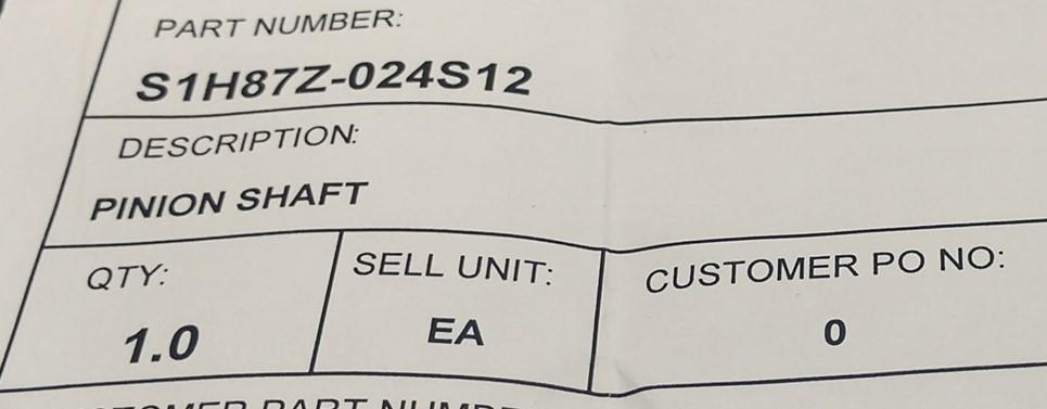 New SDP/SI S1H87Z-024S12 Pinion Shaft, 24D.P. 12 Teeth, 303 Stainless Steel Gear