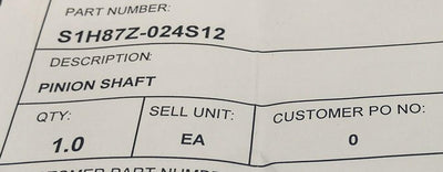 New SDP/SI S1H87Z-024S12 Pinion Shaft, 24D.P. 12 Teeth, 303 Stainless Steel Gear