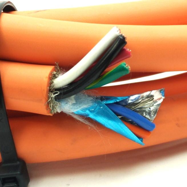 Used Flex Cable FC-CPBM6DF-16AA0M003 Power/Brake Cable 9-Pin Round to Flying Lead 8Ft