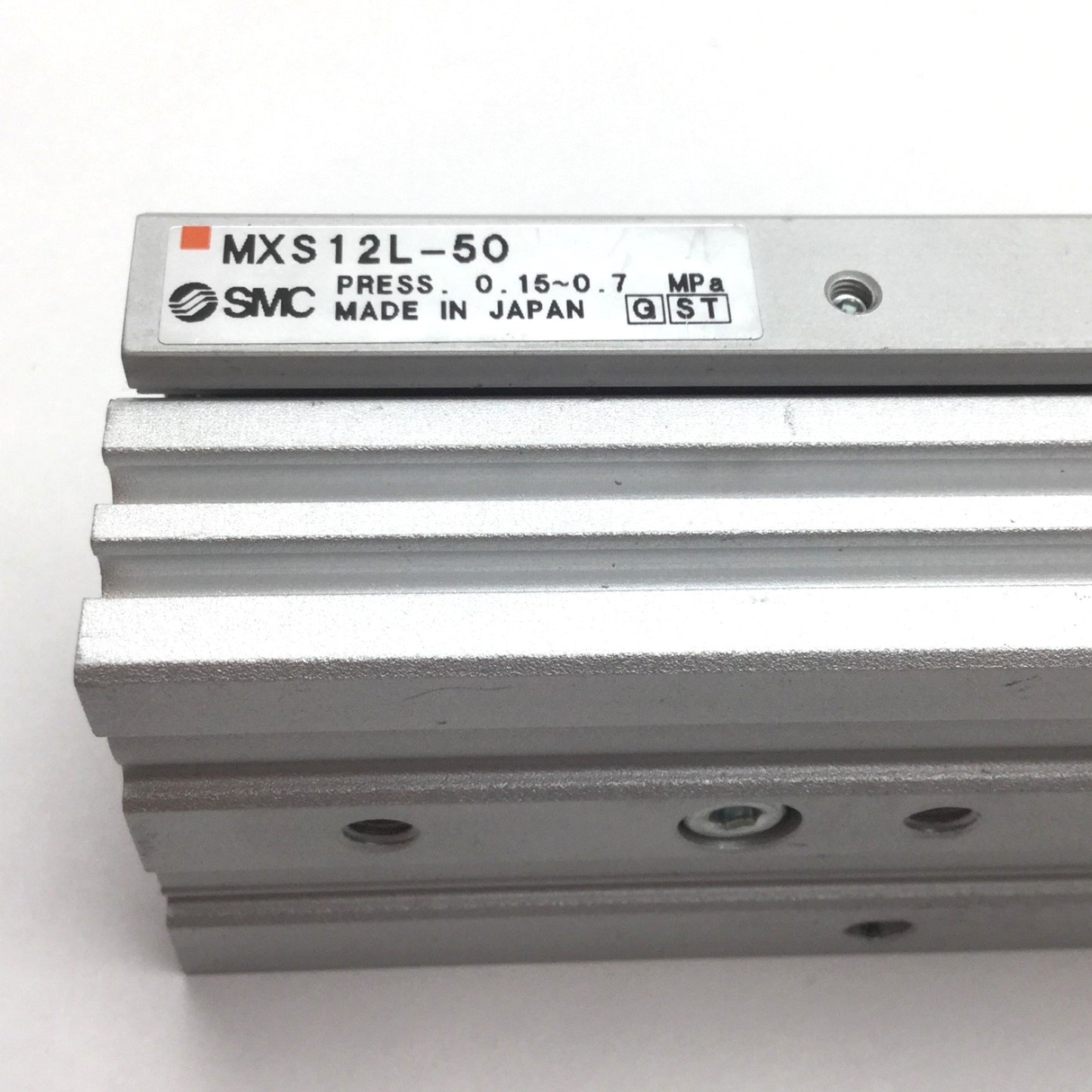Used SMC MXS12L-50 Pneumatic Slide Table, Bore: 12mm, Stroke: 50mm, 0.15-0.7MPa