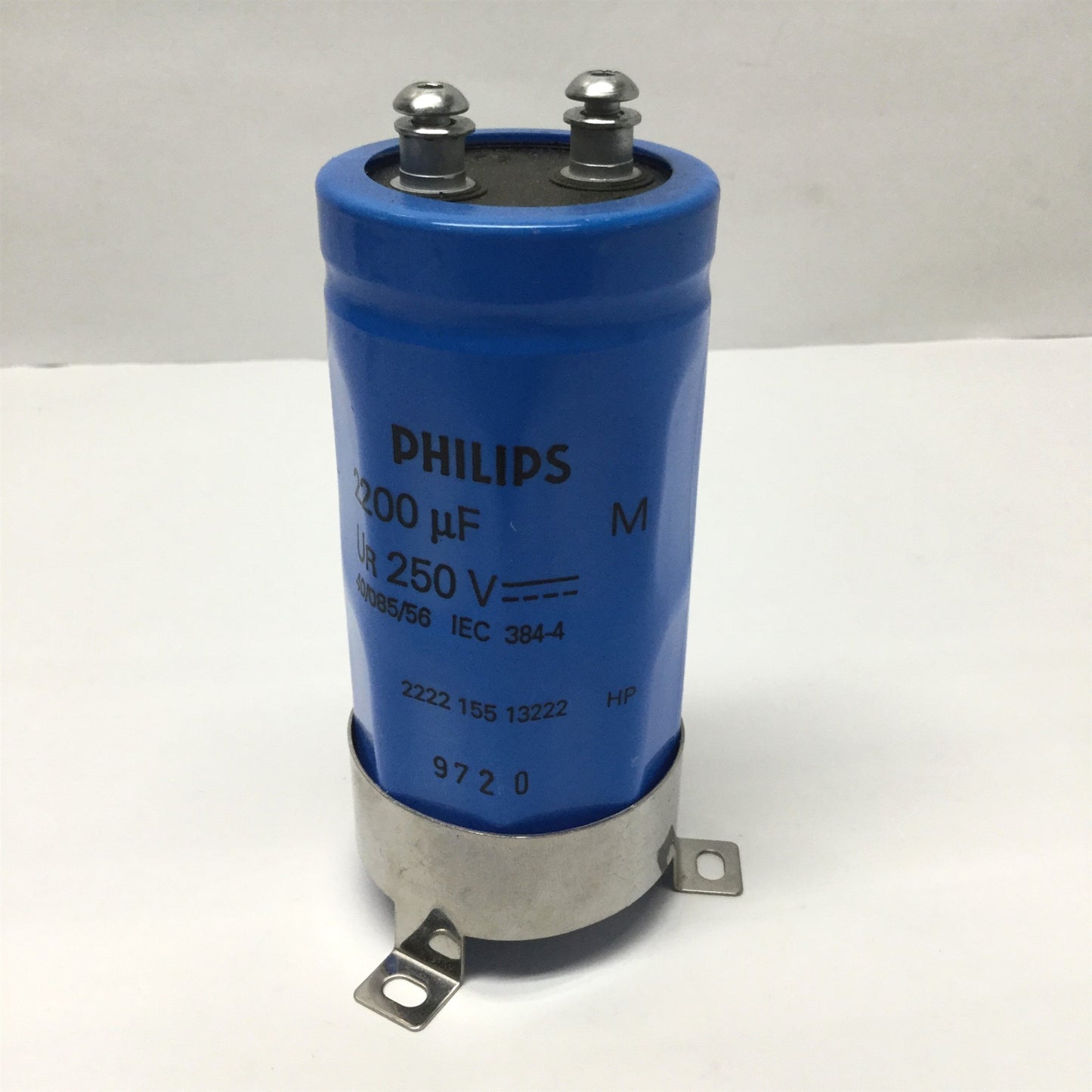 Used Philips 2222 155 13222 Aluminum Electrolytic Capacitor 2200µF 250VDC, 50 x 105mm