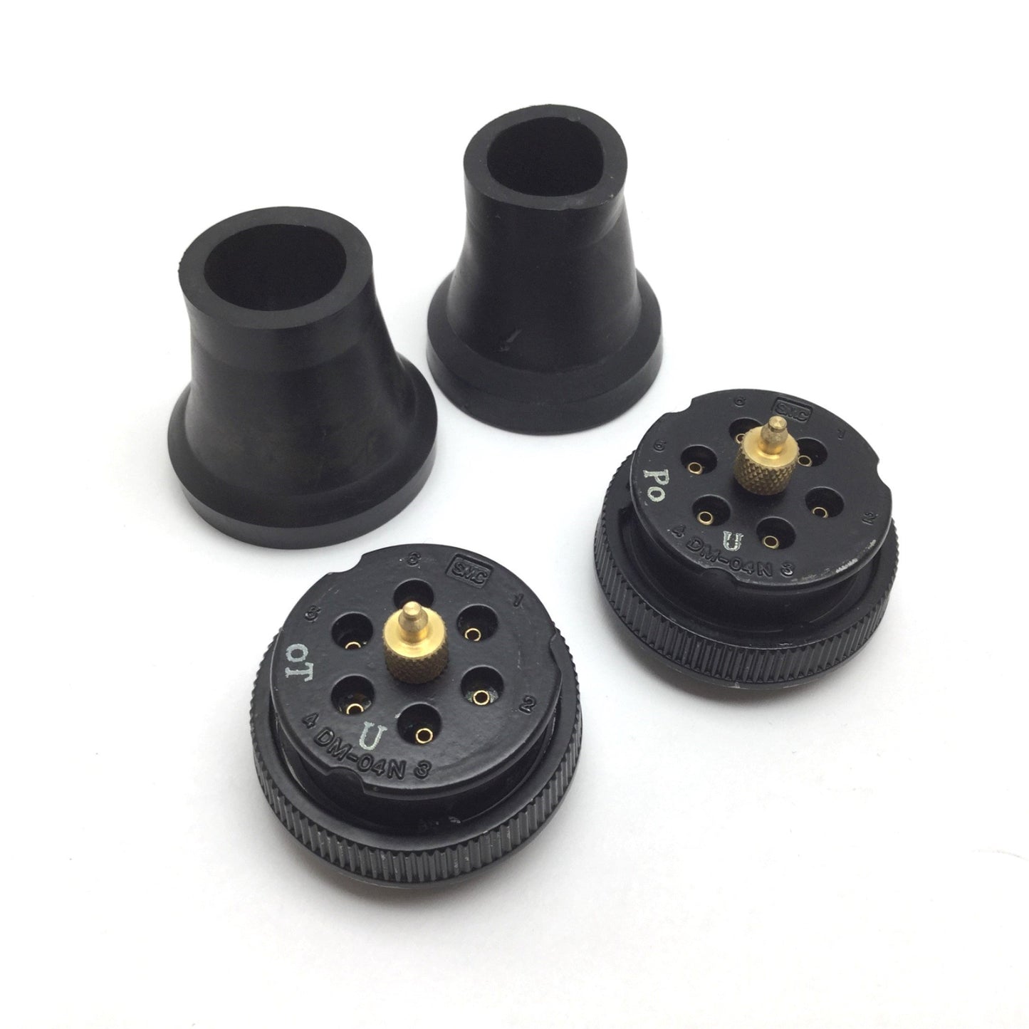 Used Lot of 2 SMC DM-04N Circular Male Multi-Connectors, Connecting Tubes: 6, OD: 4mm
