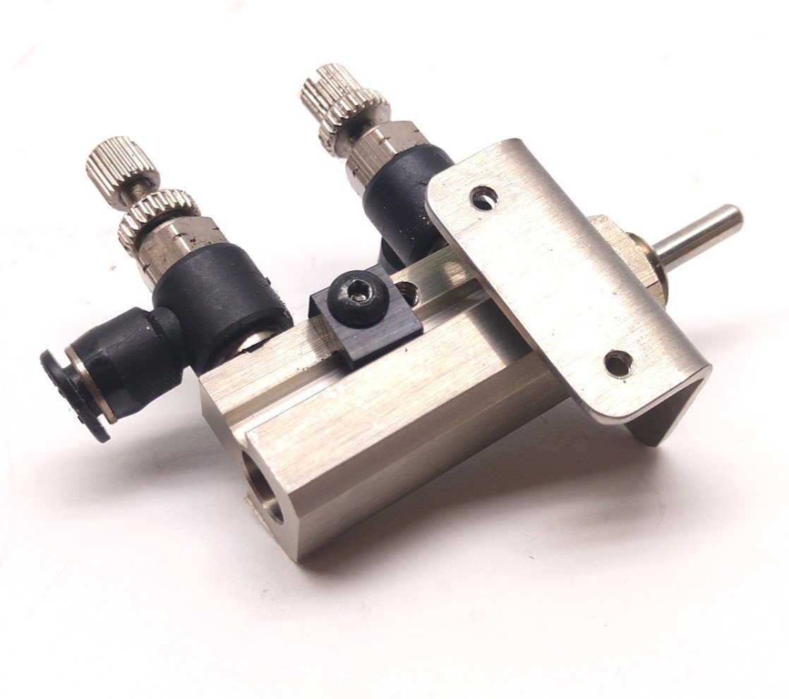 Used SMC NCDJPB6-037D-B Pin Cylinder, Double Action, Stroke: 3/8", Bore: 1/4"