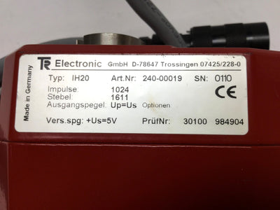 Used TR-Electronic IH20 Incremental Rotary Encoder, 1024 Steps/Rev, 20mm Bore, 5VDC