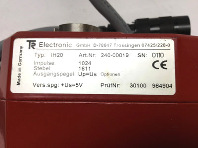 Used TR-Electronic IH20 Incremental Rotary Encoder, 1024 Steps/Rev, 20mm Bore, 5VDC