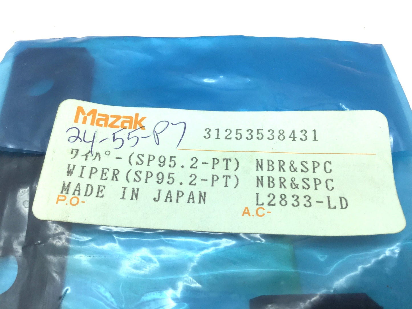 New MAZAK 31253538431 Wiper SP95.2-PT NBR&SPCC Height: 84mm Length: 115mm Depth: 5mm