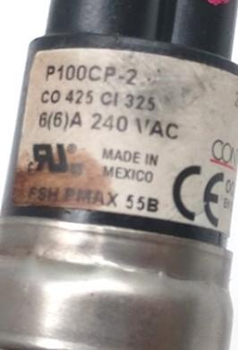 Used Johnson Controls P100CP-2 Pressure Control Switch, 6A, 240VAC, Flying Leads