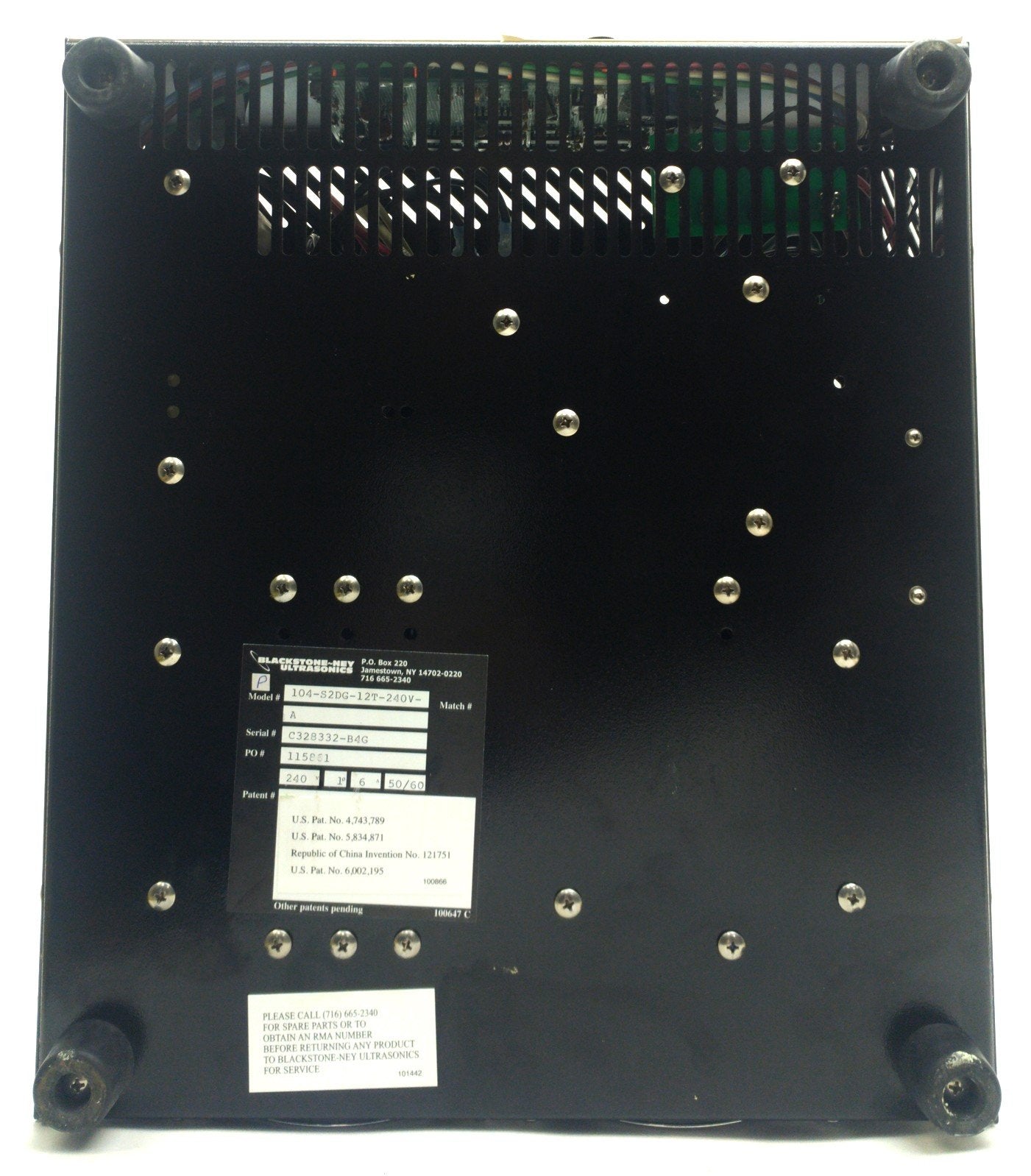 Used Blackstone-Ney 104-S2DG-12T-240V-A dualSWEEP Ultrasonic Generator 104kHz 240VAC