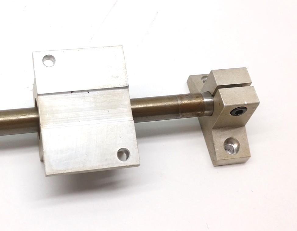 Used Thomson SPB 6 Super Pillow Block on 3/8" x 22" Rod 19-3/4" Travel, Silver Mounts