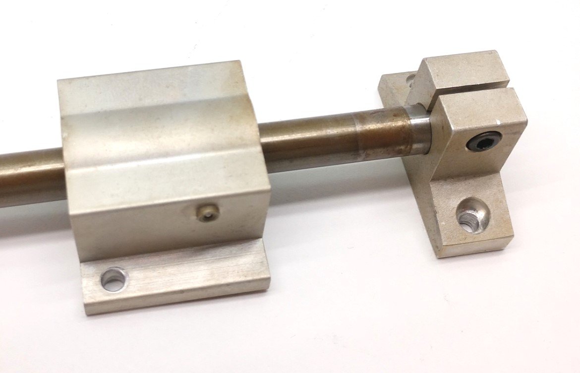 Used Thomson SPB 6 Super Pillow Block on 3/8" x 22" Rod 19-3/4" Travel, Silver Mounts