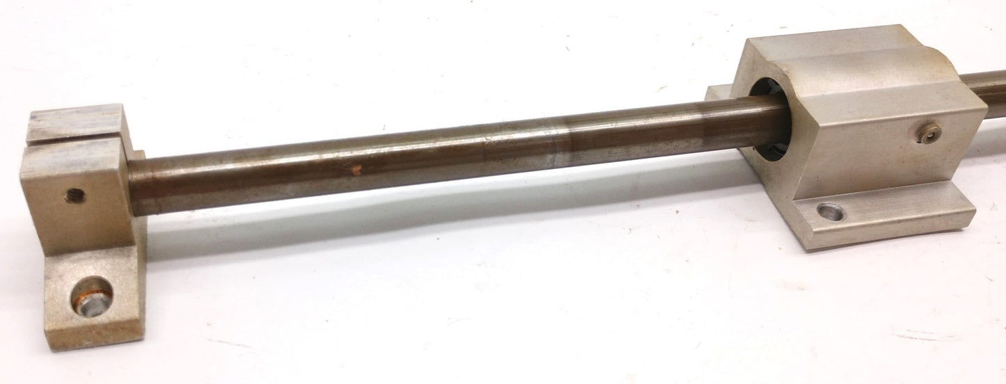 Used Thomson SPB 6 Super Pillow Block on 3/8" x 22" Rod 19-3/4" Travel, Silver Mounts