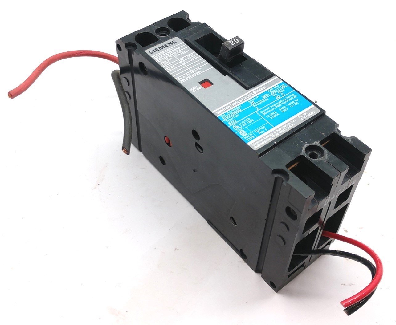Used Siemens ED22B020 Circuit Breaker On/Off Disconnect Operating Lever 240VAC/250VDC