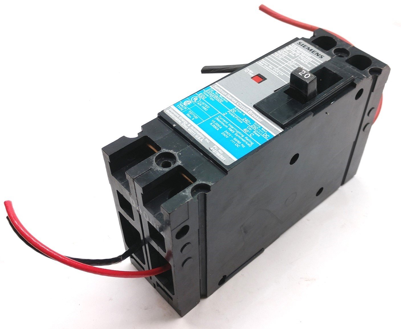 Used Siemens ED22B020 Circuit Breaker On/Off Disconnect Operating Lever 240VAC/250VDC