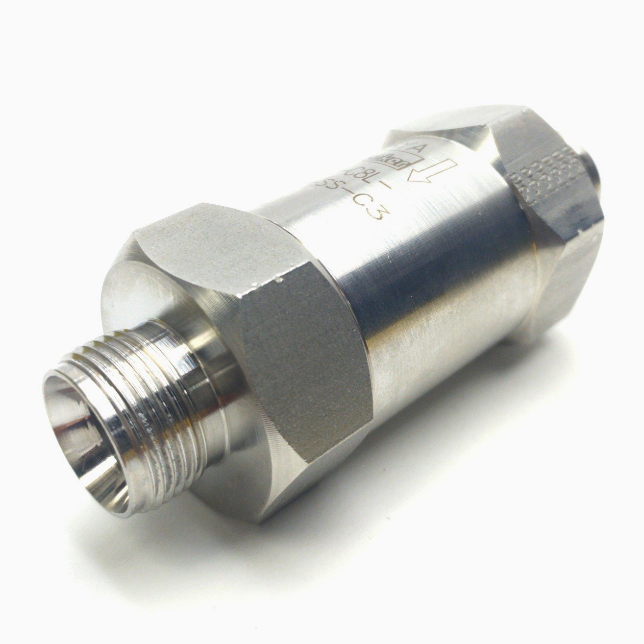 Used Parker 8A-C8L-1/3-SS-C3 C-Series Check Valve 1/2" A-LOK 6000PSI 1/3PSI Cracking