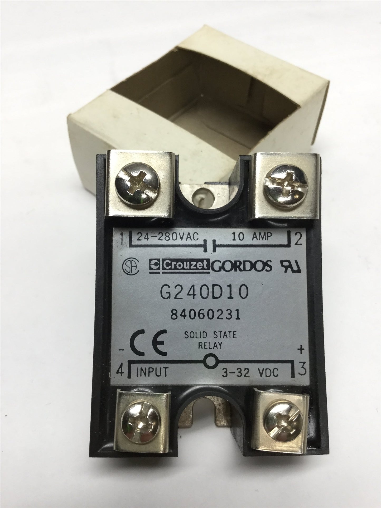 New Crouzet Gordos G240D10 Solid State Relay 10A SSR 280VAC Rating, 3-32VDC Coil